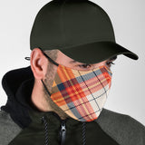 Classic Luxury Tartan Design Orange & White Protection Face Mask