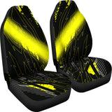 Racing Style Dark Black & Yellow Vibes Car Seat Covers