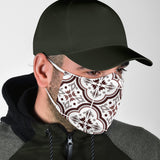 White & Brown Ornamental Design Protection Face Mask