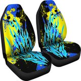 Racing Style Light Blue Splash & Yellow Vibes Car Seat Covers