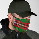 Classic Scottish Tartan Green & Red Protection Face Mask