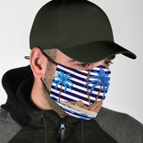 Blue Palm Tree With Stripes Style Protection Face Mask