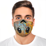 Yellow & Blue Real Bubble Marble Design Premium Protection Face Mask