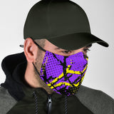 Exclusive Racing Style Violet & Yellow Design Protection Face Mask