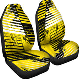 Racing Style Yellow & Black Stripes Vibes Car Seat Covers