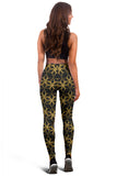 Black & Gold Geometric Style Women's Leggings