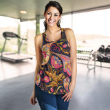 Dark Blue Paisley Women's Racerback Tank