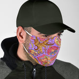 Violet & Pink Paisley Pattern Protection Face Mask