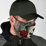 Bandana Style Psycho Skull & Roses Design Protection Face Mask
