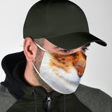 Brown and White Lovely Wild Cat Protection Face Mask