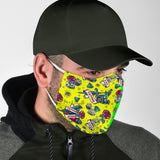 Tattoo Studio Design in Neon Green & Yellow Protection Face Mask