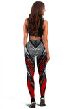 Racing Style Wild Red & Black & Grey Colorful Vibe Women's Leggings