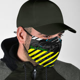 Racing Style Blue With Yellow Stripes Design One Protection Face Mask