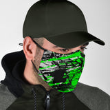 Classic Racing Design Black & Neon Green Protection Face Mask