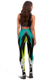 Lime Green Racing Style Women's Leggings