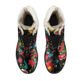 Flower Festival Love Faux Fur Leather Boots