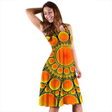 Neon Orange Sun Women's Dress