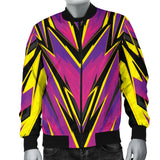 Racing Style Purple & Yellow Colorful Vibe Men's Bomber Jacket