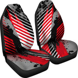 Racing Style Wild Red & White Stripes Vibes Car Seat Covers