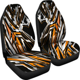 Extreme Racing Army Style Black & Orange Design Car Seat Covers