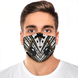 Special Brown and White Ornamental Design Premium Protection Face Mask