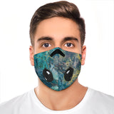 Green Stone Marble Design With Gold Premium Protection Face Mask