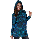 Blue Mandala Vibes Women's Hoodie Dress