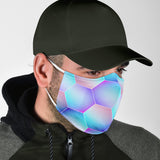 Blue Neon Object Protection Face Mask