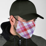 Classic Luxury Tartan Design Pink & White Protection Face Mask