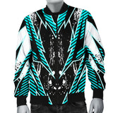 Racing Style Ice Blue & Black Vibes Men's Bomber Jacket