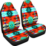 Turquoise Fire Car Seat Covers