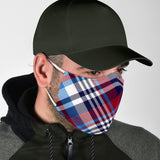 Classic Luxury Tartan Design Red & Deep Blue Protection Face Mask