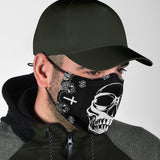 Bandana Style Black & White Skull Design Protection Face Mask