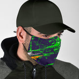 Classic Racing Design Deep Blue & Neon Green Protection Face Mask