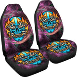 Rave Psychedelic Design With Light Blue Skull & Mushrooms Car Seat Cover