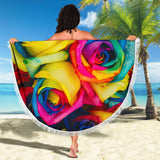 Rainbow Rose Beach Blanket