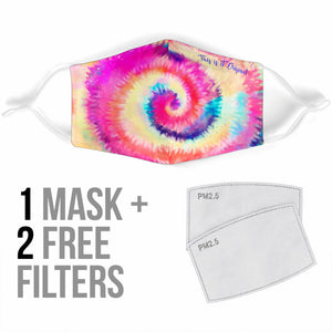 Colorful Spiral Tie Dye Art Design One Protection Face Mask