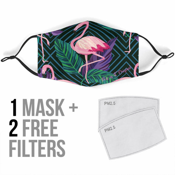 Flamingo With Tropical Vibe Protection Face Mask