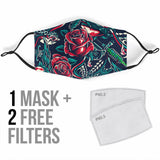 Tattoo With Roses Is Passion One Protection Face Mask
