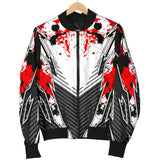 Racing Style Black & Bloody Red Splash Vibes Women's Bomber Jacket