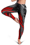 Racing Style Wild Red & Black & Grey Colorful Vibe Women's Leggings