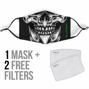 Silver Skull Smile Two Protection Face Mask