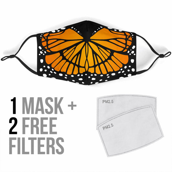 Cute Orange Butterfly Protection Face Mask