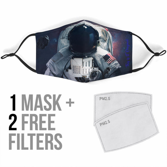 Black Helmet Astronaut & The Earth Protection Face Mask