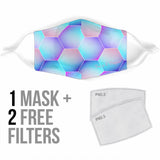 Blue Neon Object Protection Face Mask