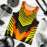 Racing Industrial Style Yellow & Orange Men's Tank Top