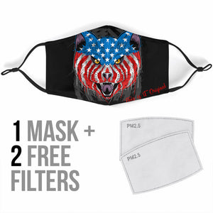 USA Patriot Angry Cat Protection Face Mask