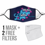 Do All Things With Love Neon Design Protection Face Mask