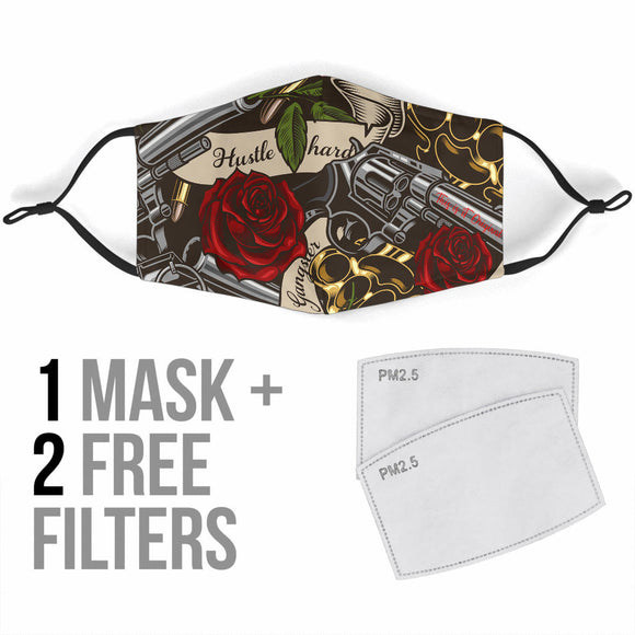 Hustle Hard Love Harder Protection Face Mask