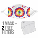 Rainbow Tie Dye Spiral Batik Style Protection Face Mask